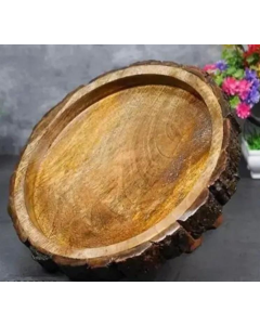 Rustic Edge Wooden Platter - Small