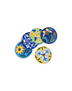 Blue Pottery Coasters set of 5